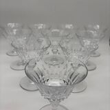 10 crystal champagne glasses, Bacarat, Picadilly model, France