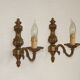 Pair Of Elegant Vintage French Traditional Style Bronze Single Wall Lights