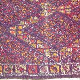 Berber carpet beni ourain wool with purple background patterns diamonds, circa 1950 177x284 cm