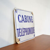 Old phone booth enamelled plate