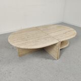 pair of low tables in travertine, Italy 1980s