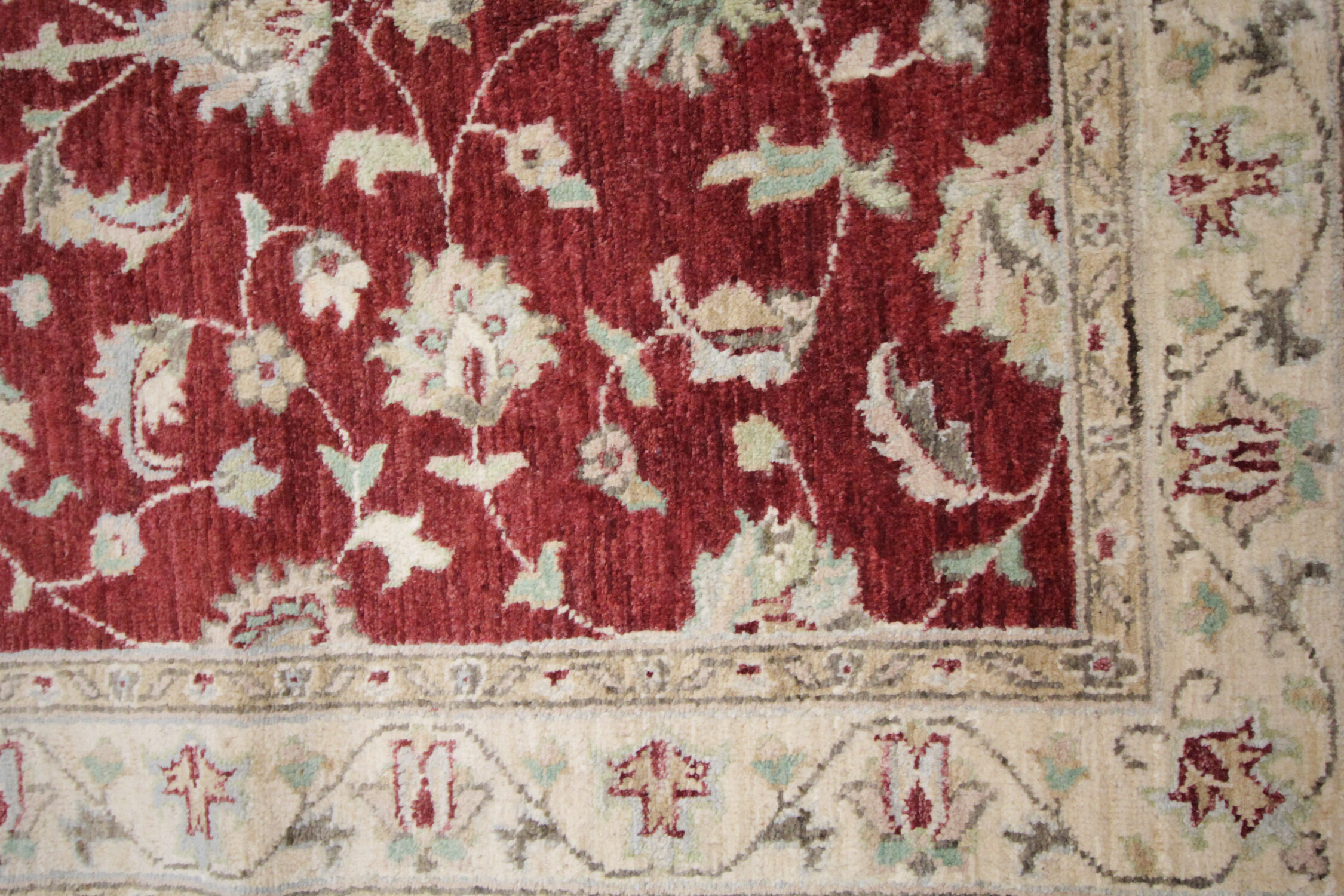 Handmade traditional red ziegler rug floral wool area rug- 124x187cm