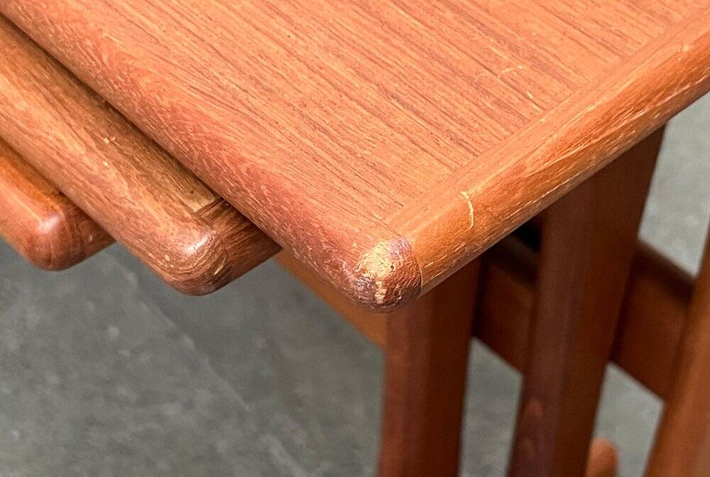 Nest of teak tables from the mid-century by Vildbjerg Møbelfabrik, 1960s, set of 3.