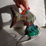 Lampe poisson en céramique avec ampoule