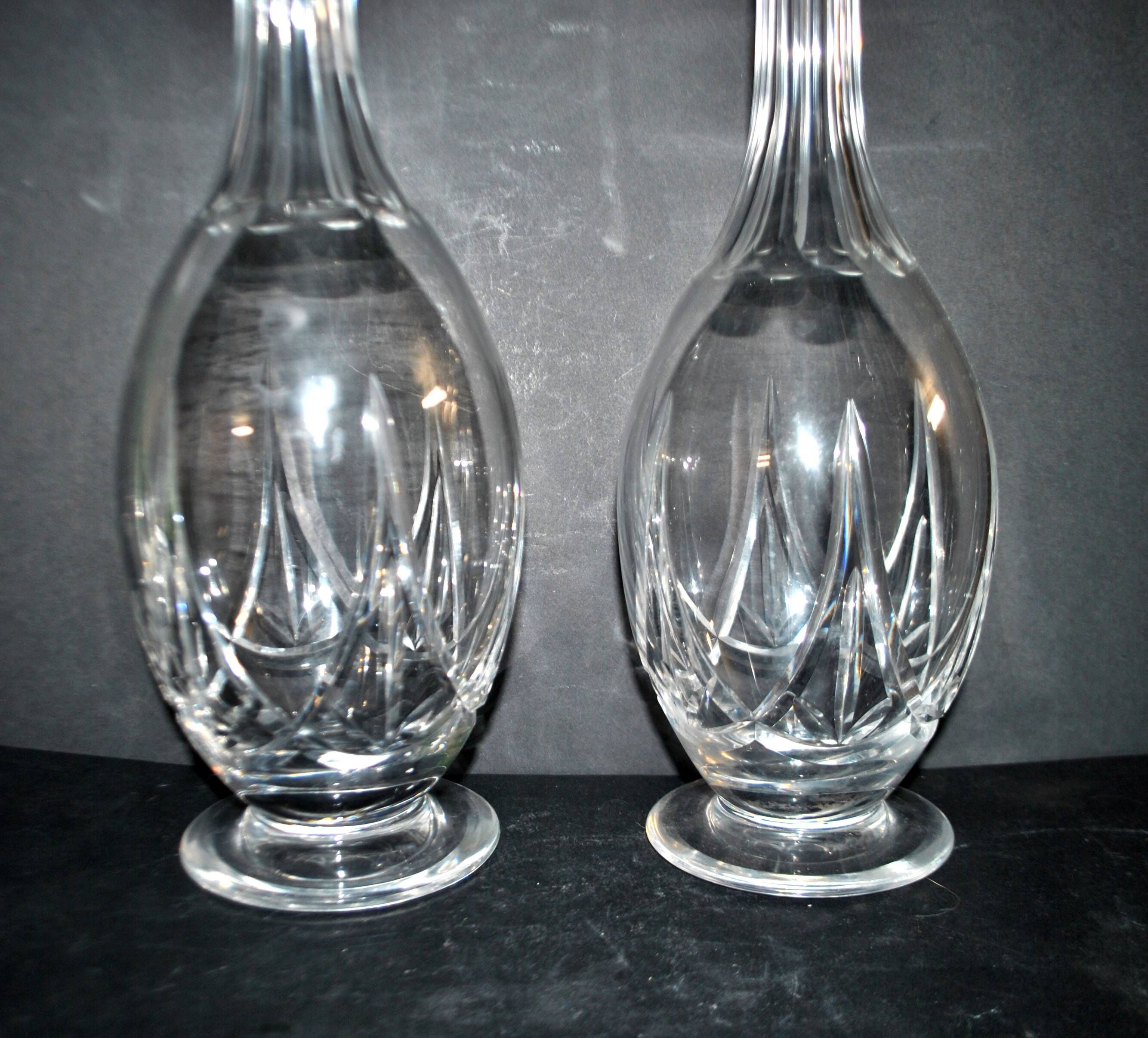 Saint-louis set of 2 antique lasalle cut crystal carafes 1930