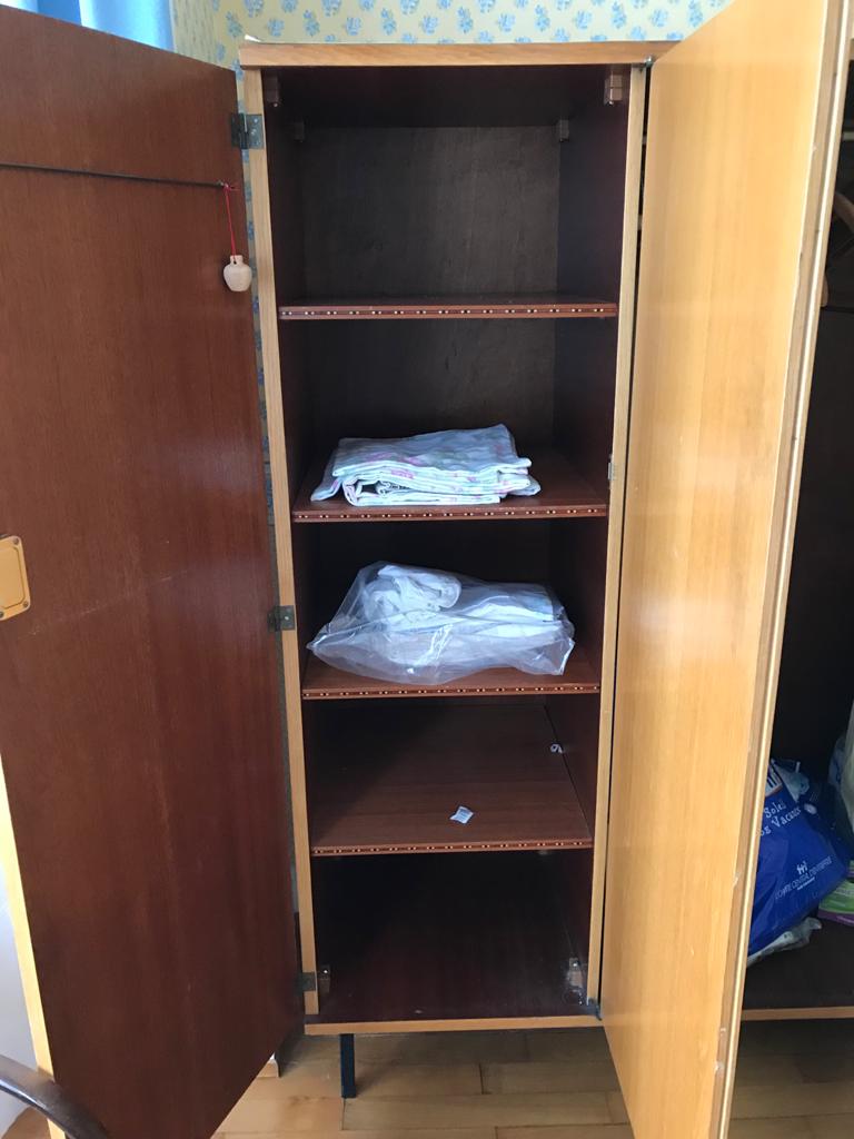 Vintage wardrobe veneer blond oak varnished