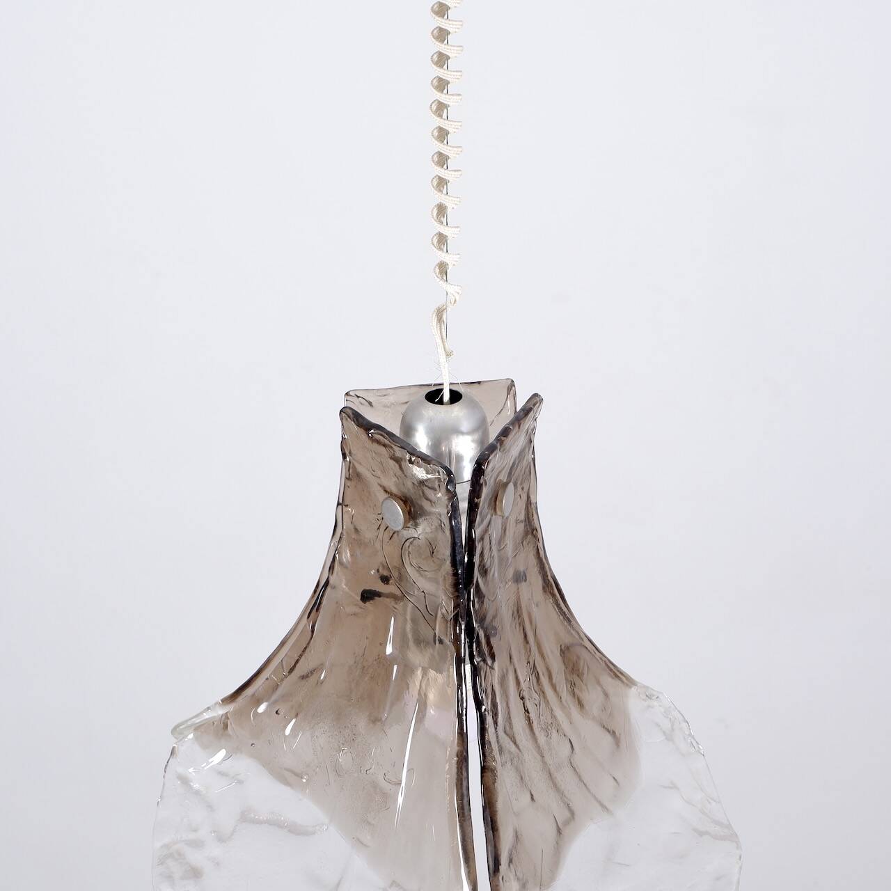 3 leafed murano glass pendant lamp by Carlo Nason for Mazzega