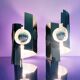 2 vintage 70s Space Age Oxar inspired wall lights