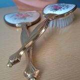 Set de miroirs vanity satin brodé laiton