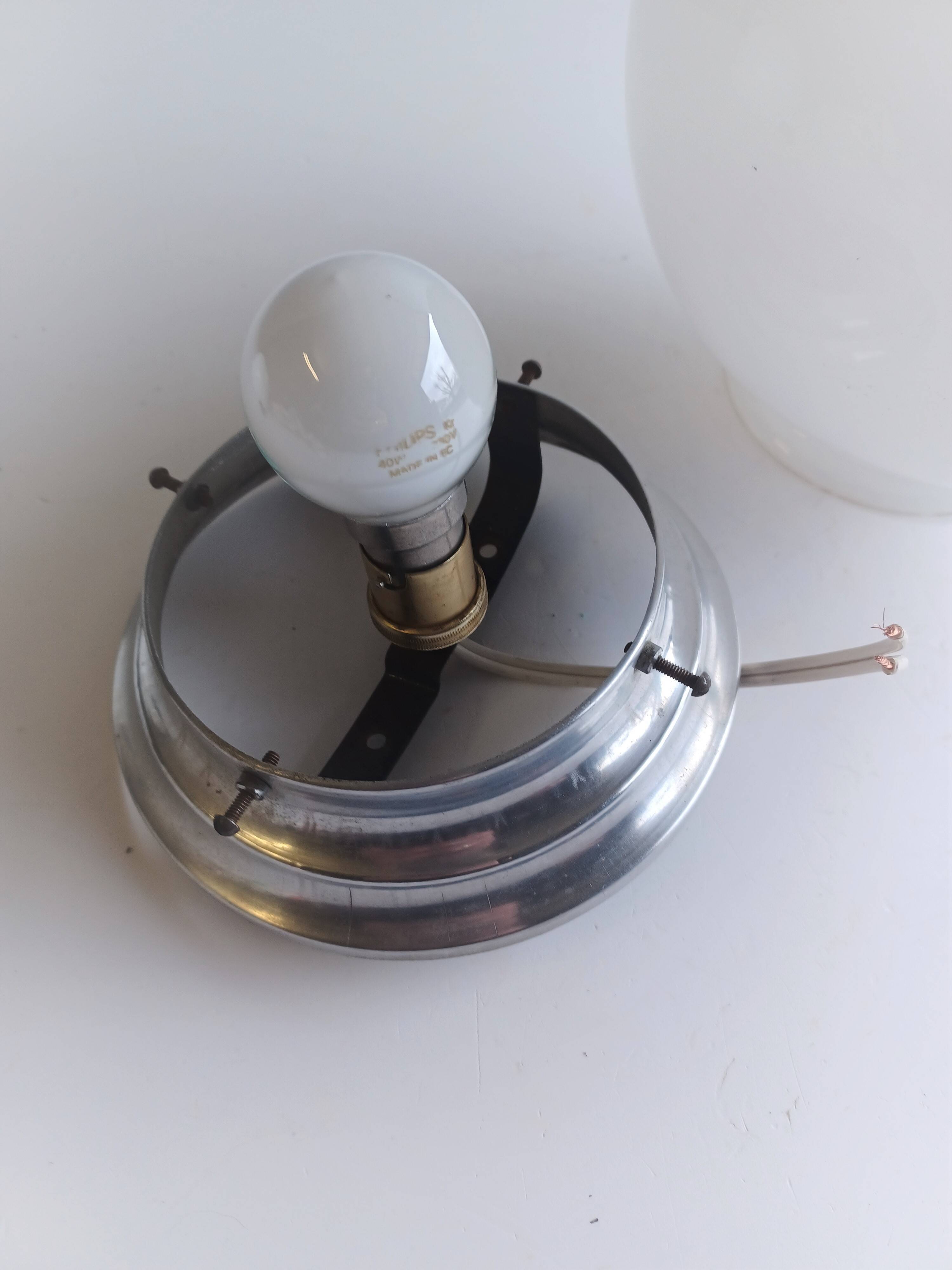 Opaline Globe Ceiling Light - Brasserie Type - 1950