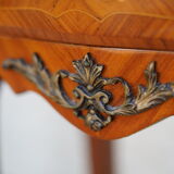 Pair of inlaid Tables of bedside shelf marble Louis XV