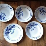 Set of 5 hollow plates St Amand in ceramic