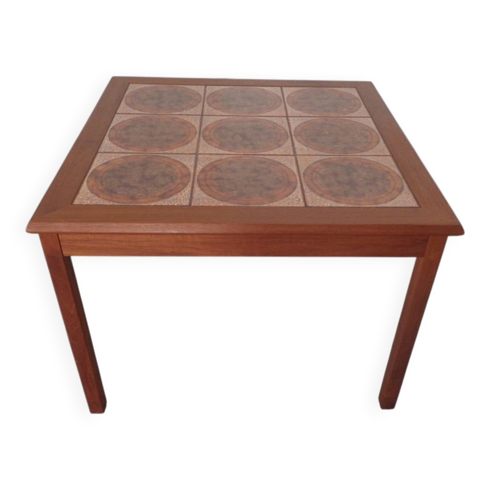 Danish ceramic and teak coffee table, 1960s