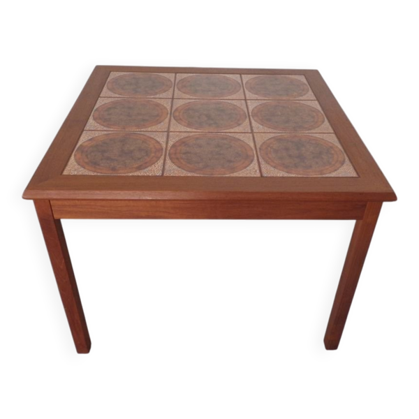 Danish Ceramic and Teak Coffee Table, 1960s