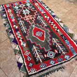 Vintage Moroccan Rug - Small Boujaad Rug - Boucharouit Rug