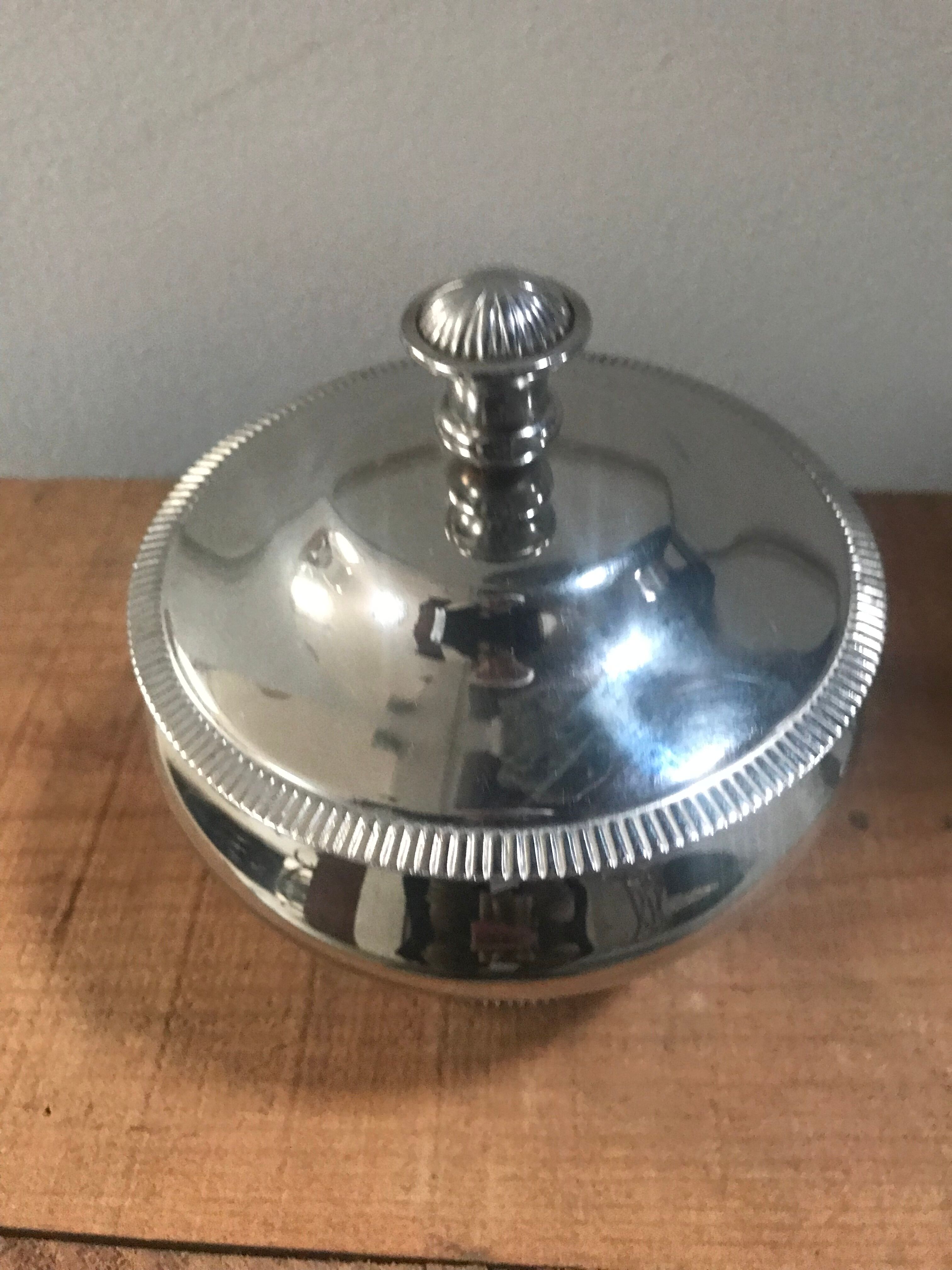 Stainless steel sugar bowl remy letang 80s