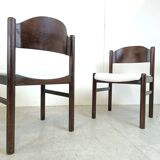 Vintage brutalist dining chairs, set of 6 - 1960s
