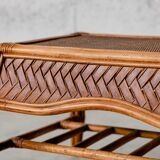 Dark rattan coffee table