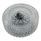 Molded glass ceiling light with relief