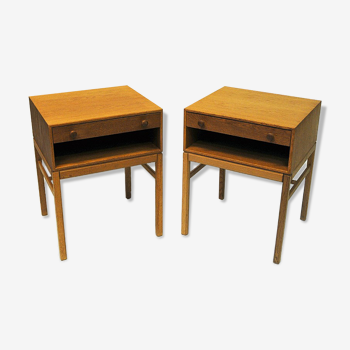 Paire de tables de nuit en chêne suédois Casino by Engström & Myrstrand pour Tingströms années 1960