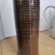 Glazed striped stoneware vase – Brown and black tones – Handmade – 1970s