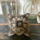 Silver metal candle holder