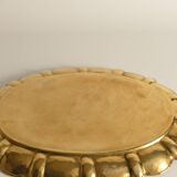 Hollywood Regency Large Oval Brass Tray by Firma Lars Holmström, Sweden 1940's