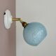 Vintage glass globe wall light in blue from Clichy.