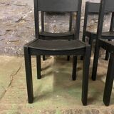 4 vintage 1960 black chairs