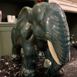 Large flamed ceramic elephant 1960