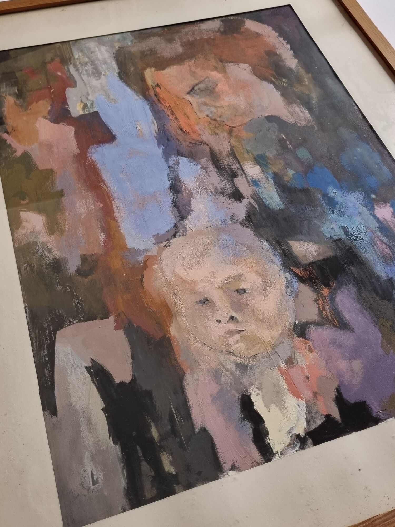 Signed painting by Jean Le Clerc "Woman and child", 78 x 62 cm