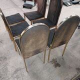 Set of 6 gilded brass chairs from the 1950s