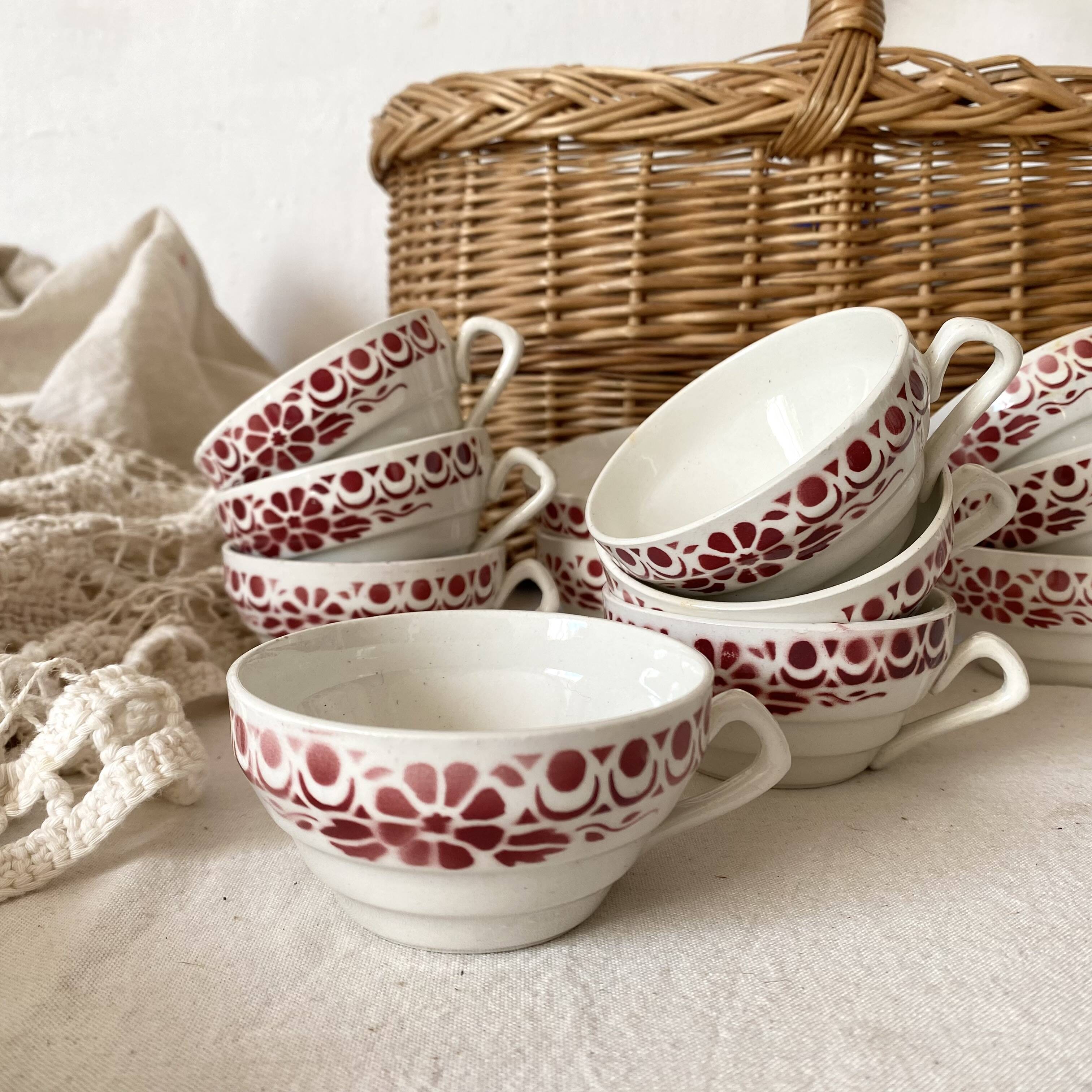 Old Sarreguemines cups