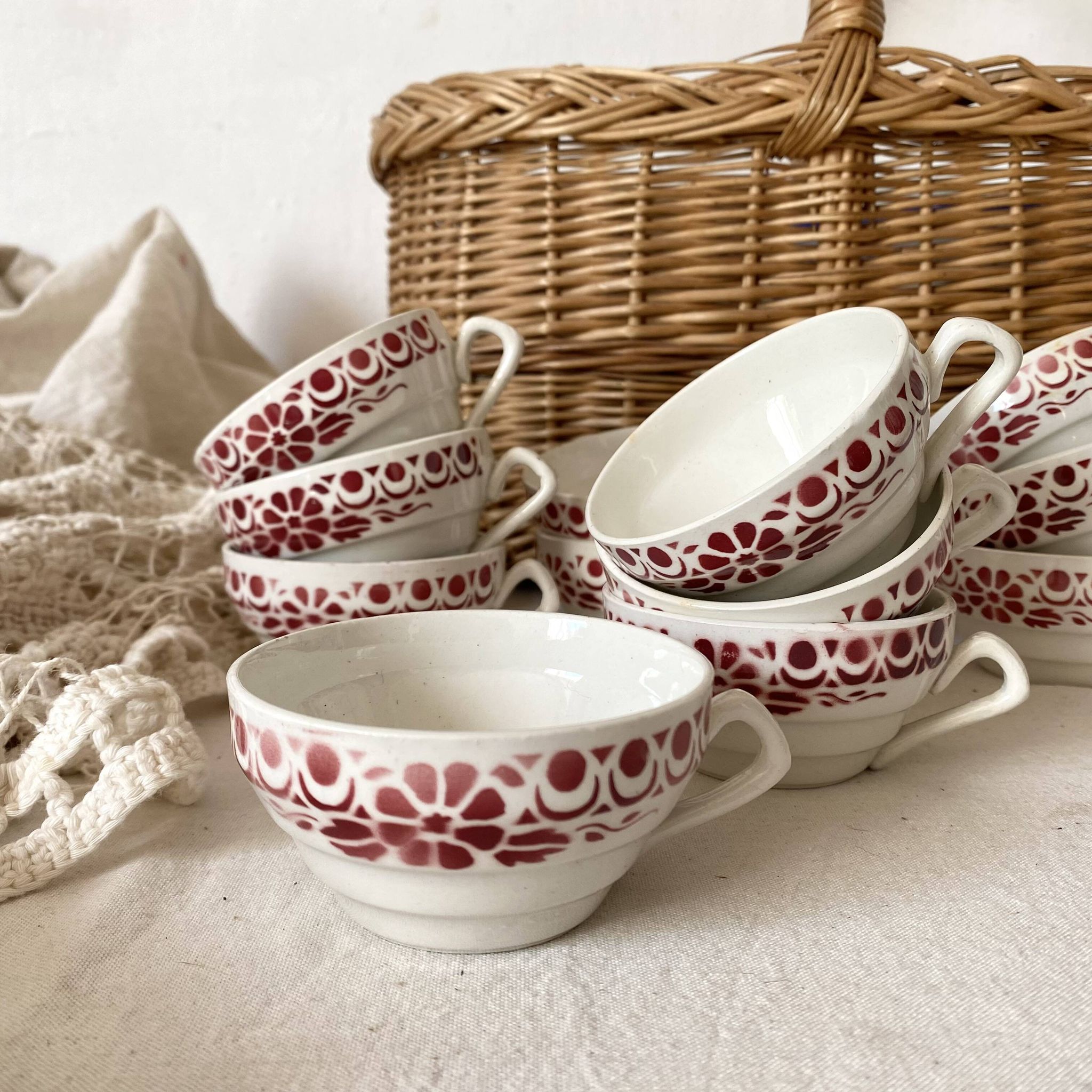 Old Sarreguemines cups