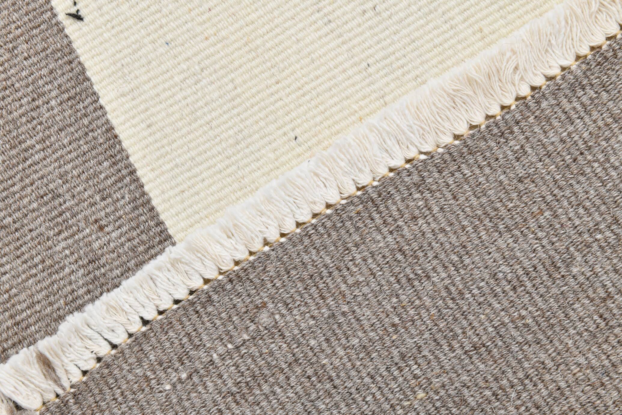 7x9 Cream Gray Handmade Comtemporary Kilim Rug, 225x276Cm