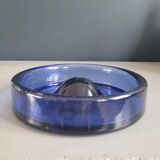 Vintage blue glass ashtray or pocket emptier
