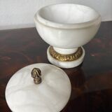 Alabaster and gilded bronze candy box