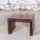 Smoked plexiglass nesting tables, 1970