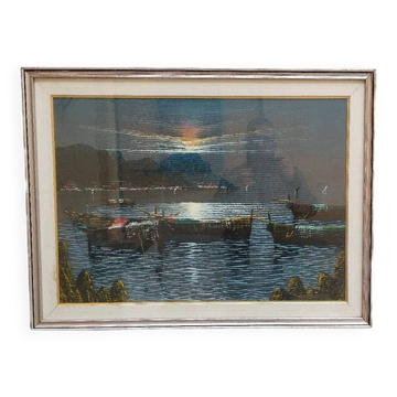 Seascape, oil on canvas, late 20th century