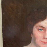 Oil on canvas XIX woman