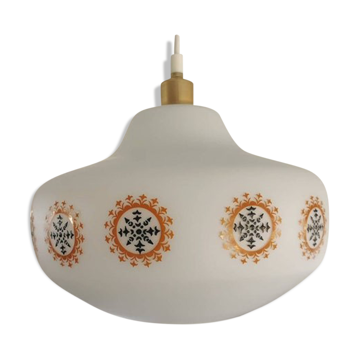 Vintage glass pendant lamp from the 70s