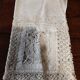 White cotton lace embroidery shelf or fireplace border