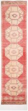 Turkish Red & Cream Oriental Vintage Runner Ruıg, 87x379Cm