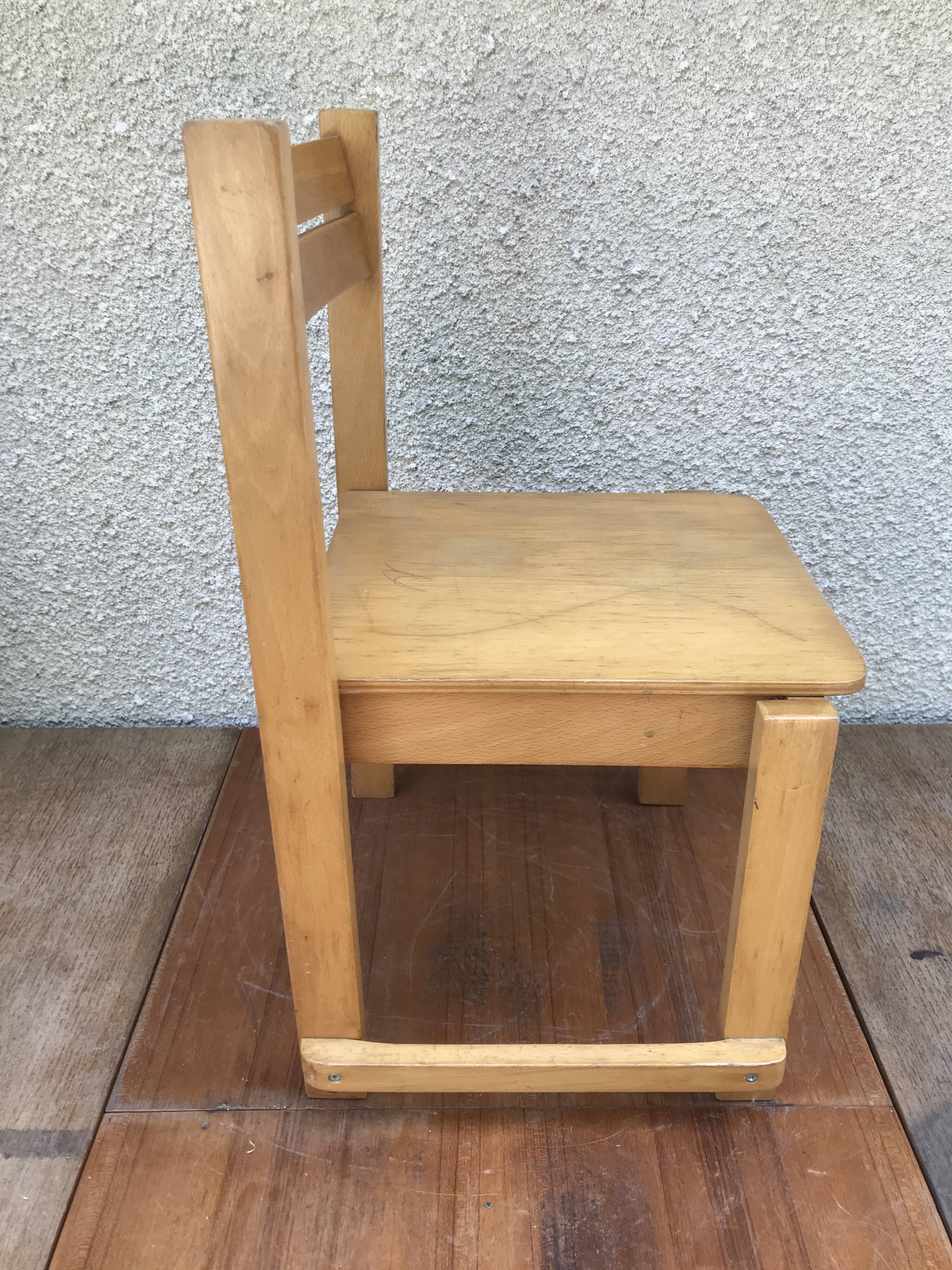 Old vintage wood child chair