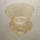 Set of 2 Vintage Glass Bell Shades in Smoked Amber Glass with Scroll Motif 5597