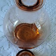 Carafe art deco verre rose