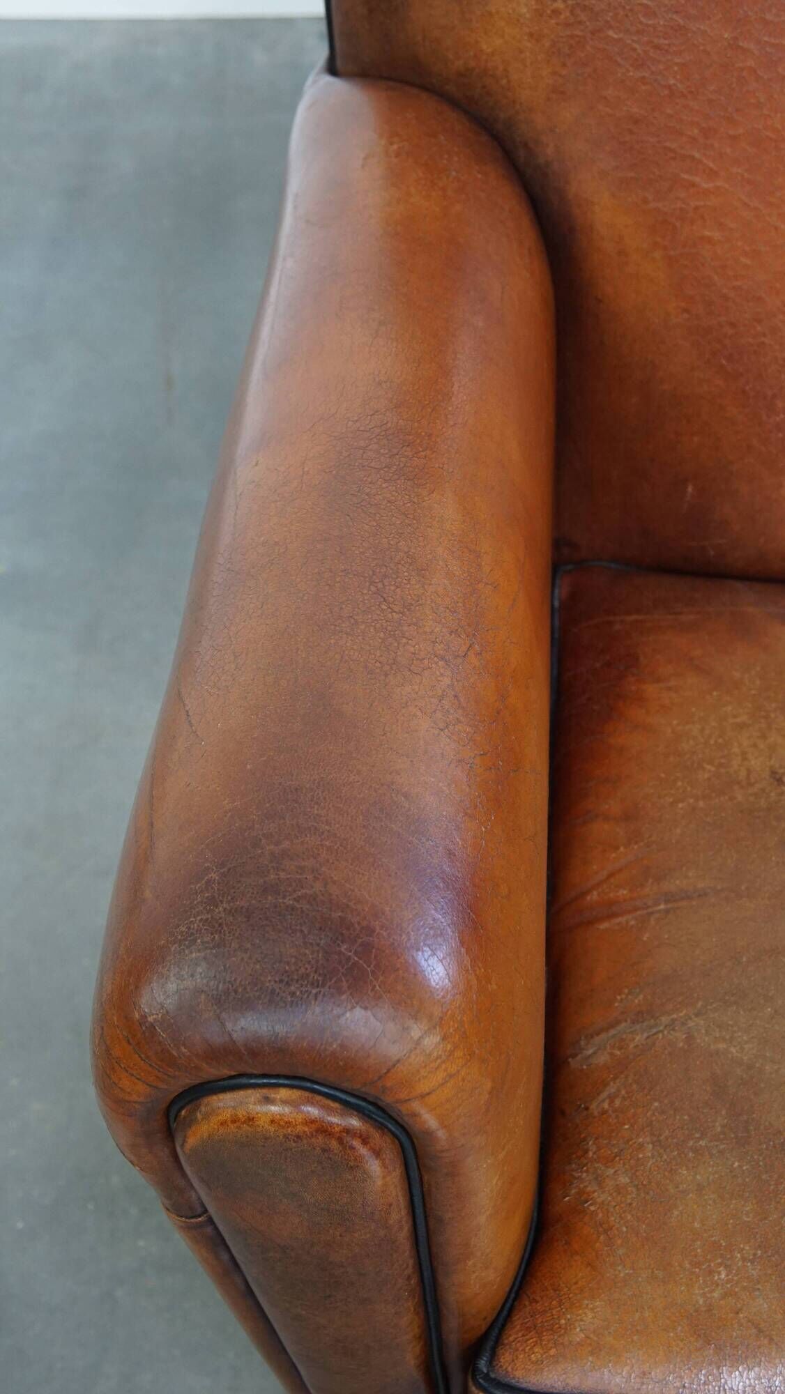 Set of 2 Vintage Sheepskin Leather Design Chairs
