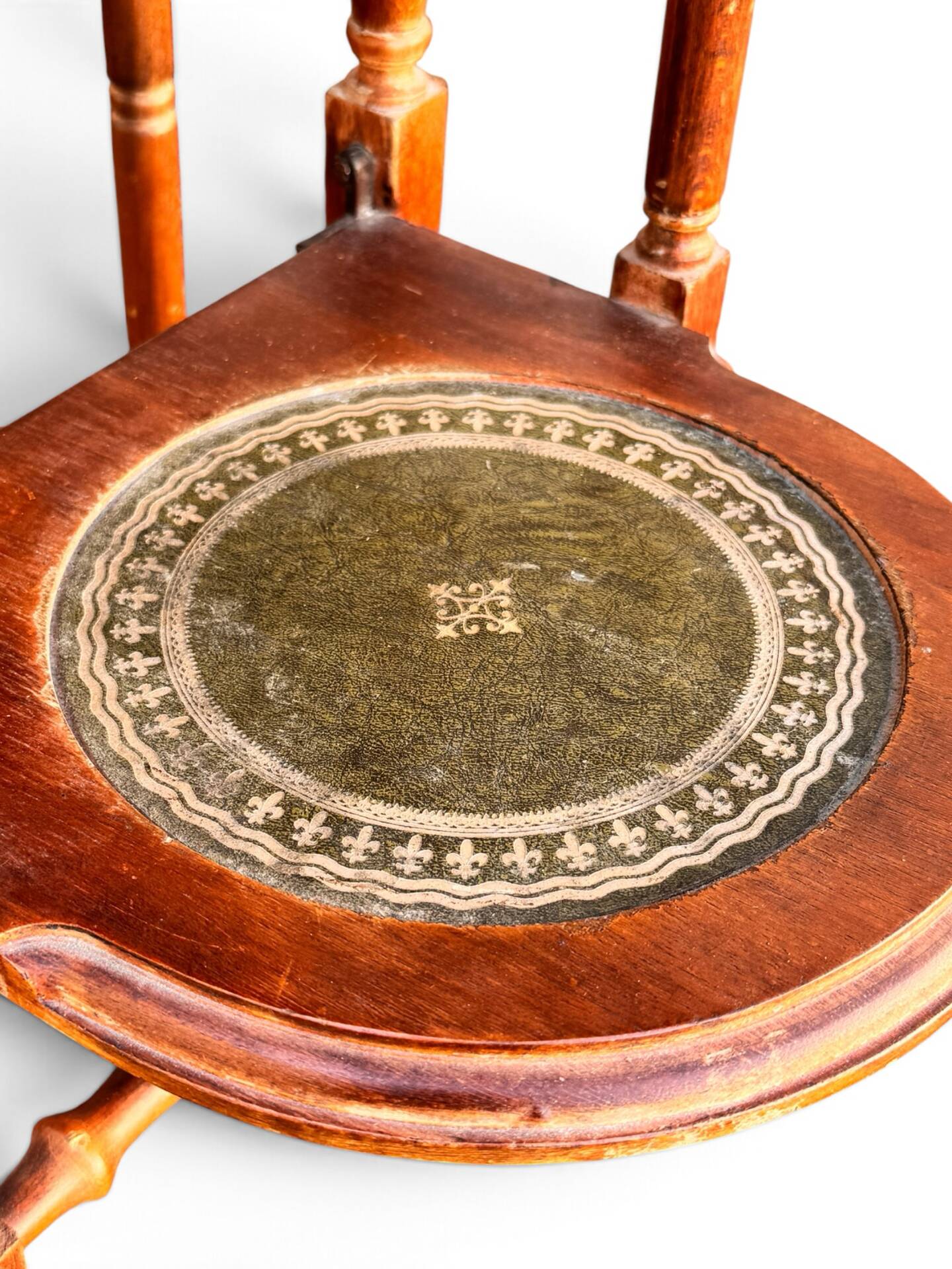 Wood and leather plant stand