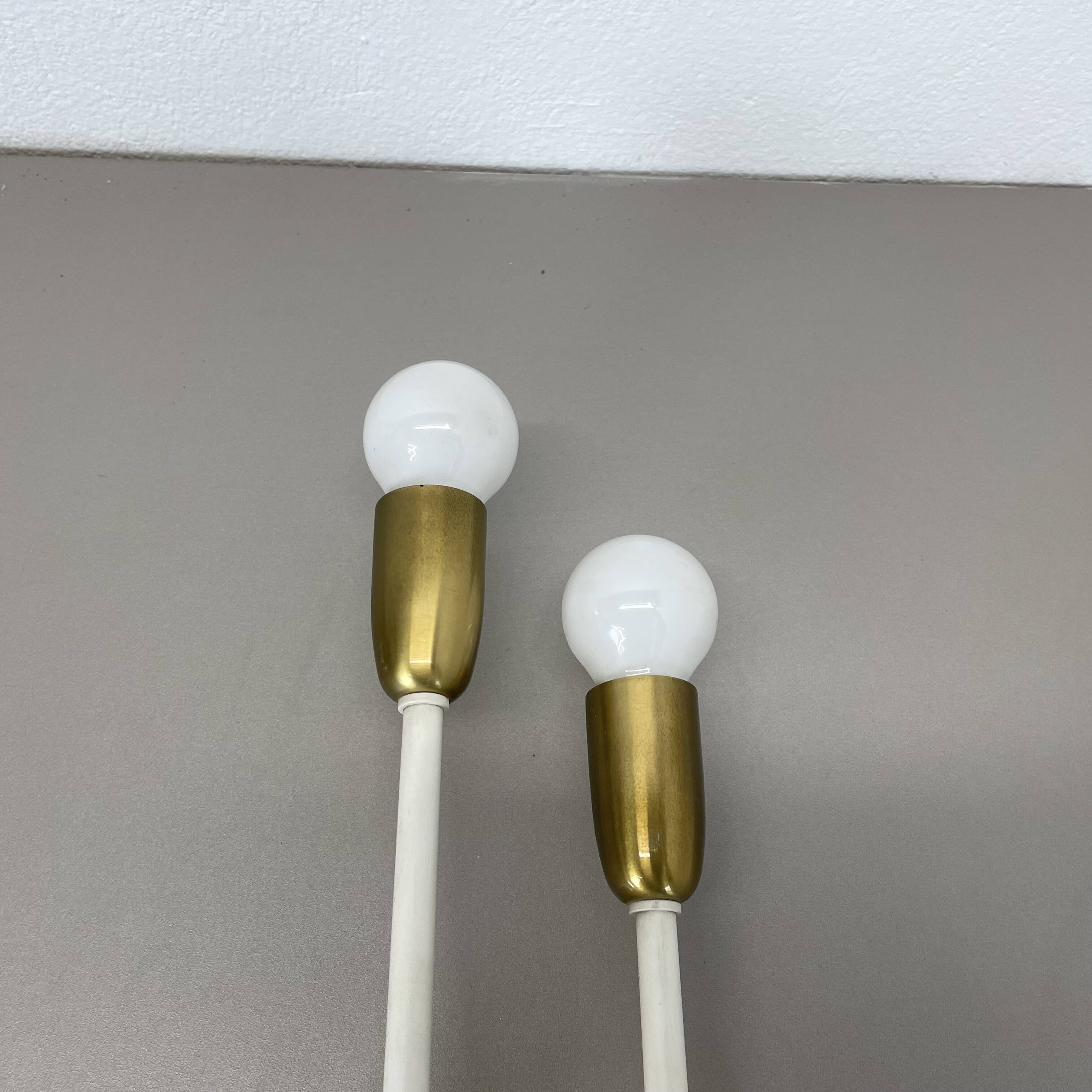 Rare Minimalist 37cm Brass Stilnovo Style Theatre Wall Light Sconce, Italy 1950s