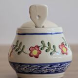 Ceramic jam pot with floral decoration